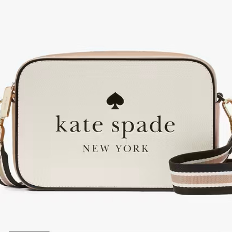 Kate Spade Cream And Black Crossbody Bag With Gold-Tone Hardware